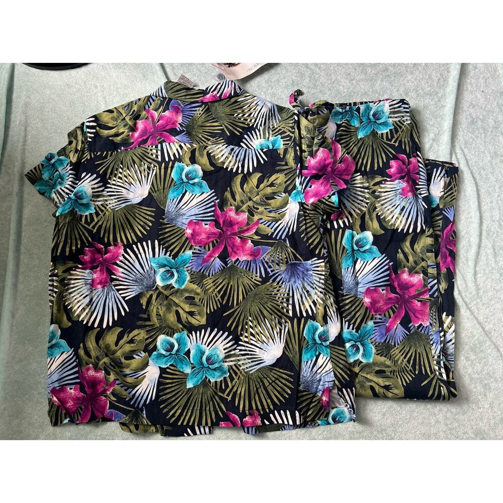 Vintage White Stag "Go Tropical" Blouse Pants Set Deadstock Summer NWT L - Picture 4 of 13